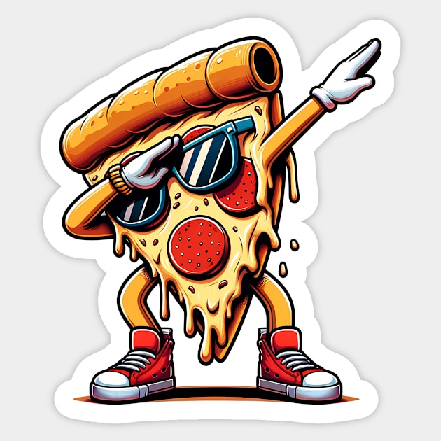 Funny Dabbing Pizza, Dancing Pizza Pose Sticker by logiamerch